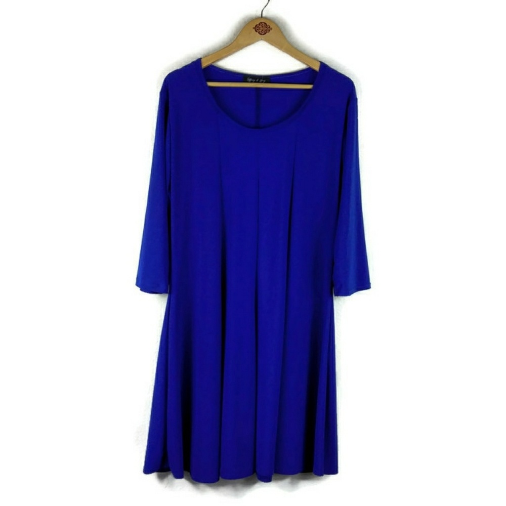 Tiffany & Grey - Sapphire Blue Scoop Neck Dress - Picture 1 of 2